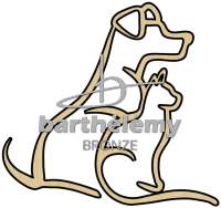 Labrador & Siamkatze Bronze