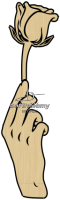 Hand mit Rose Bronze