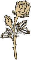 Rosenstengel mit zwei Blten Bronze
